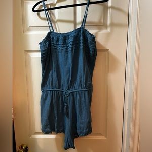 Rip Curl blue crochet strappy romper